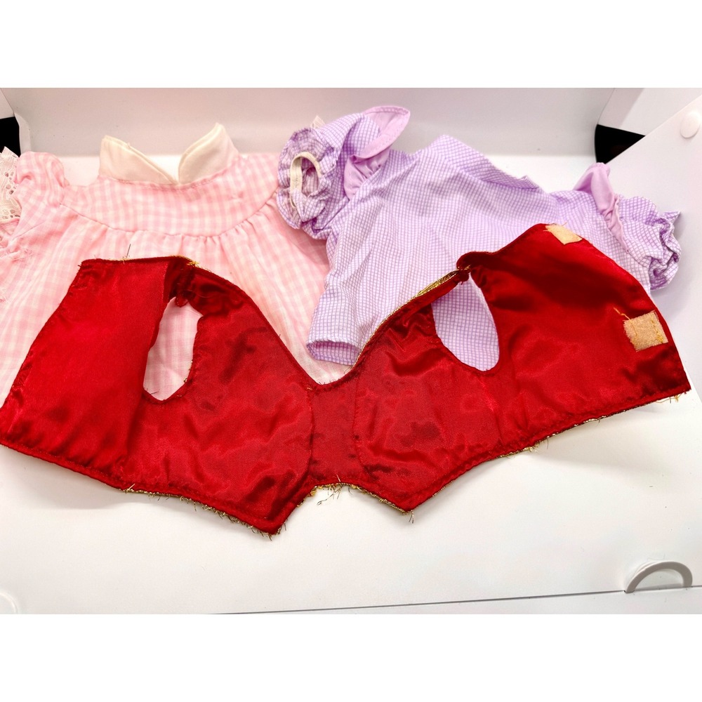 Vintage Cabbage Patch Kids Doll Clothes Lot 1980s Coleco Gingham‎ Gold Vest 3pc - Picture 5 of 16